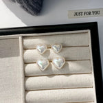 Loving Hearts Pearl Stud Earrings