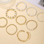 Premium Pearl Stacking Bracelet Set of 9