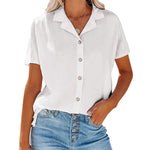Zeagoo Women's Button Down Short Sleeve Blouse