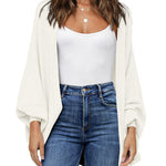 Zeagoo Open Front Oversized Batwing Sleeve Knit Cardigan