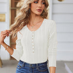 Zeagoo Sweaters Ribbed Knit Long Sleeve Henley Shirts