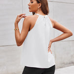 Zeagoo High Neck Halter Tops Sleeveless Flowy Cami Blouse