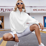 Zeagoo Women Sweatshirts Quarter Zip Stand Collar Pullovers Fleece Workout Hoodies Y2K Clothes