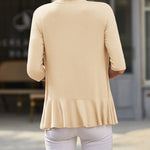 Zeagoo Women's 3/4 Sleeve Draped Ruffles Cardigan