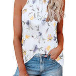 Zeagoo High Neck Halter Tops Sleeveless Flowy Cami Blouse