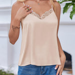 Zeagoo Satin Camisole for Women 2 PCS Lace Tank Top