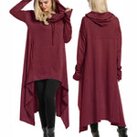 Zeagoo Women Pullover Hoodies Sweatshirt Long Sleeve High Low Sweater Oversize Top with Pocket (Us Only)