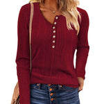 Zeagoo Sweaters Ribbed Knit Long Sleeve Henley Shirts