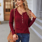Zeagoo Sweaters Ribbed Knit Long Sleeve Henley Shirts