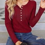 Zeagoo Sweaters Ribbed Knit Long Sleeve Henley Shirts