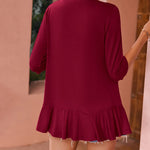 Zeagoo Women's 3/4 Sleeve Draped Ruffles Cardigan