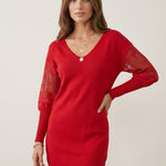 Eva - Vestido Elegante en Encaje con Escote en V