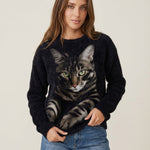 Isabel - Jersey Cálido con Estampado de Gato