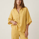 Maribel - Conjunto de Lino con Mangas Murciélago y Pantalón Ancho