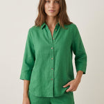 Maribel - Conjunto de Lino con Mangas Murciélago y Pantalón Ancho