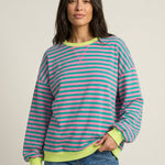 Isabella - Camiseta Manga Larga a Rayas con Cuello Redondo
