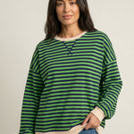 Isabella - Camiseta Manga Larga a Rayas con Cuello Redondo