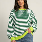 Isabella - Camiseta Manga Larga a Rayas con Cuello Redondo