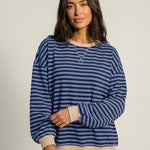 Isabella - Camiseta Manga Larga a Rayas con Cuello Redondo