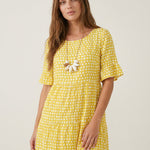Zara - Vestido Midi de Manga Corta