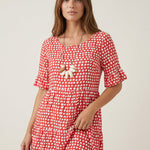 Zara - Vestido Midi de Manga Corta