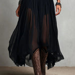 Black Sleeveless Tank Top With Tulle Skirt Maxi Dress (with belt)