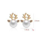 Christmas Reindeer Pearl Earrings