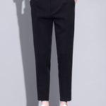 Slim Fit Tapered Cropped Trousers