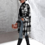 Zeagoo Plaid Shacket Jacket Long Button Down Shirts