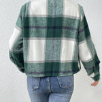 Zeagoo Flannels for Women Cropped Shacket Jacket