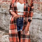 Zeagoo Plaid Shacket Jacket Long Button Down Shirts