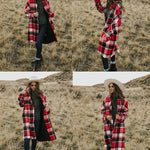 Zeagoo Plaid Shacket Jacket Long Button Down Shirts
