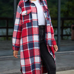 Zeagoo Plaid Shacket Jacket Long Button Down Shirts