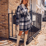 Zeagoo Women Plaid Jacket Mid Length Coat