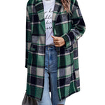 Zeagoo Women Plaid Jacket Mid Length Coat