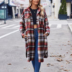 Zeagoo Plaid Shacket Jacket Long Button Down Shirts