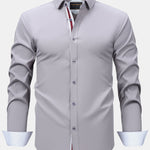 Long Sleeve Contrast Button Up Dress Shirt