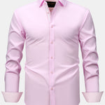Long Sleeve Contrast Button Up Dress Shirt