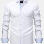 Long Sleeve Contrast Button Up Dress Shirt