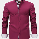 Long Sleeve Contrast Button Up Dress Shirt