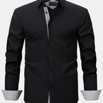 Long Sleeve Contrast Button Up Dress Shirt