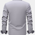 Long Sleeve Contrast Button Up Dress Shirt