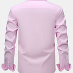 Long Sleeve Contrast Button Up Dress Shirt