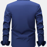 Long Sleeve Contrast Button Up Dress Shirt