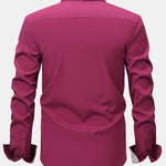 Long Sleeve Contrast Button Up Dress Shirt