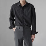 Loose Peak Collar Casual Patterned Shirt