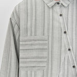 Womenâ€™s Striped Slanted Placket Irregular Hem Shirt