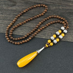Buddha Stones Tibetan Wenge Wood Bodhi Seed Agate Balance Peace Necklace Pendant (Extra 40% Off | USE CODE: FS40)