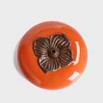Buddha Stones Persimmon Ceramic Meditation Healing Incense Burner Incense Holders