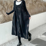 Spaghetti Strap Ruched Zippered Loose Long Dress